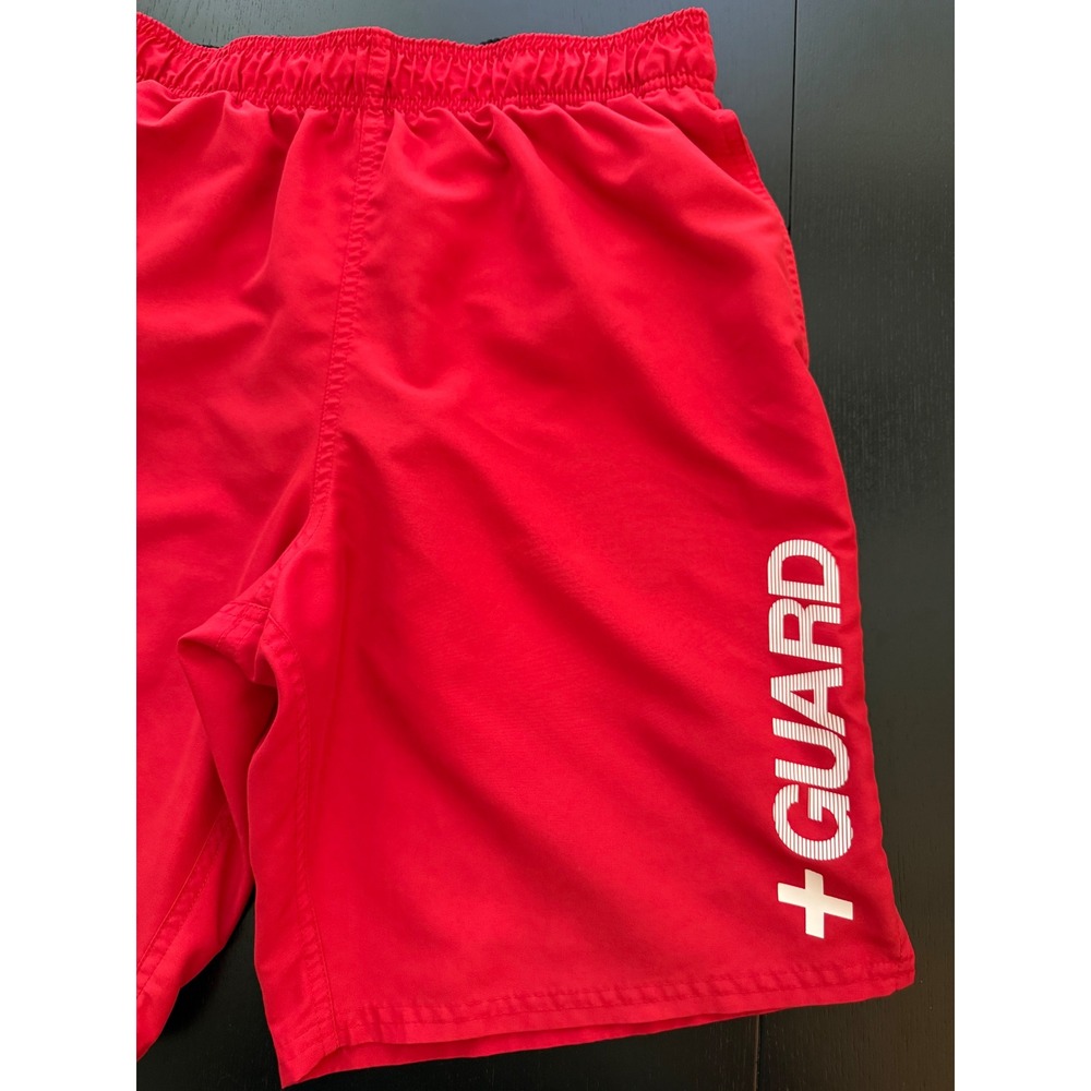Nike Swim Men's 9" Guard Volley Short Trunks Size M (32-35) Red Mesh-Lined - Picture 8 of 12